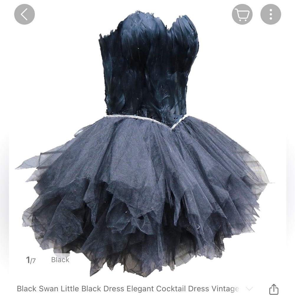 COPY - Custom Amazing Black Swan Dress size Small with the crown.